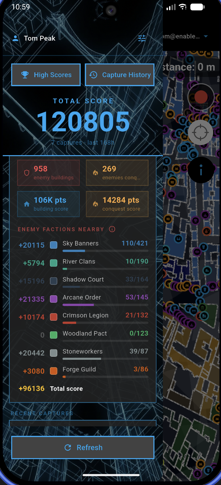 Your stats and score